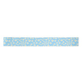 Blue Boho Spring Daisies Pattern Satinband (Vorderseite)