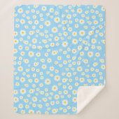 Blue Boho Spring Daisies Pattern Sherpadecke (Vorderseite)