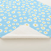 Blue Boho Spring Daisies Pattern Sherpadecke (3/4)