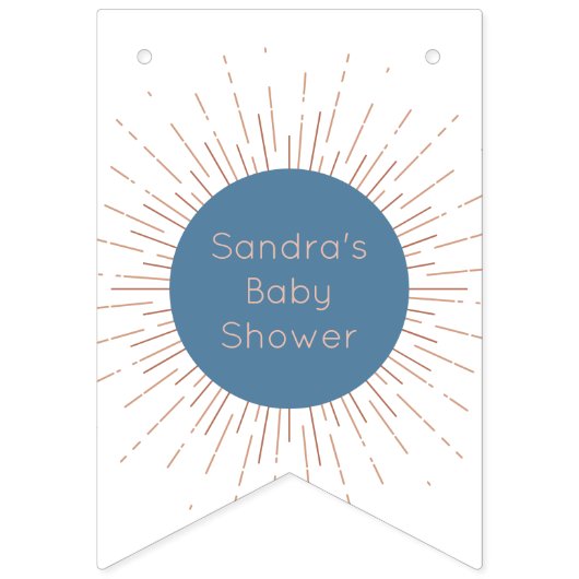 Blue Boho Sun Baby Showbläschen Wimpelkette (Zweite Fahne)