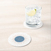 Blue Boho Sun Runder Pappuntersetzer (Vor Ort)