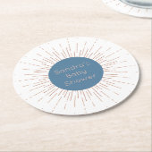 Blue Boho Sun Runder Pappuntersetzer (Angewinkelt)