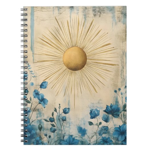 Blue Boho Sunshine" (oder manchmal "Boho Sun Blue" Notizblock (Vorderseite)