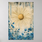 Blue Boho Sunshine" (or sometimes "Boho Sun Blue") Poster (Vorne)