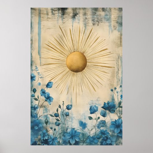 Blue Boho Sunshine" (or sometimes "Boho Sun Blue") Poster (Vorne)