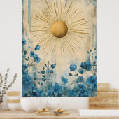 Blue Boho Sunshine" (or sometimes "Boho Sun Blue") Poster (Küche)