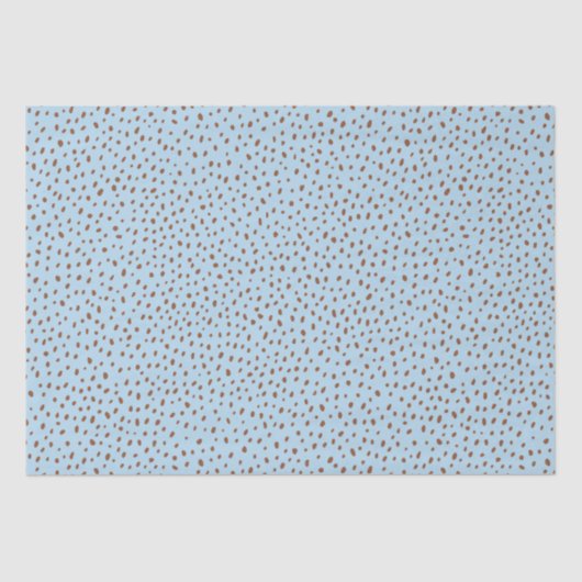 Blue & Boho Terracotta Brown Dots Baby Dusche Seidenpapier (Vorderseite)