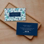 Blue Boho Vintag Floral Visitenkarte