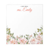 Blue Boho Wasserfarbbänder Personalisiert Notizblock (Vorderseite)