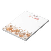 Blue Boho Wasserfarbbänder Personalisiert Notizblock (Rotiert)