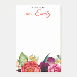 Blue Boho Wasserfarbbänder Personalisiert Post-it Klebezettel