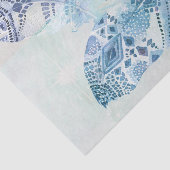 Blue Boho Wasserfarben Federn Gewebepapier Seidenpapier (Ausschnitt)