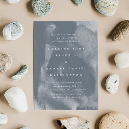 Blue Boho Watercolor Einladung zur Hochzeit