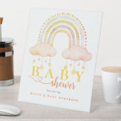 Blue Boho Watercolor Rainbow Baby Dusche Sockelschild (In Situ)