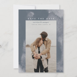 Blue Boho Watercolor Save the Date