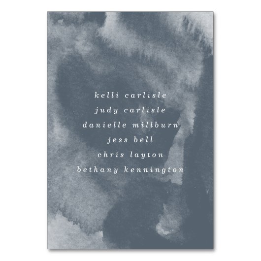 Blue Boho Watercolor Tischnummer (Rückseite)