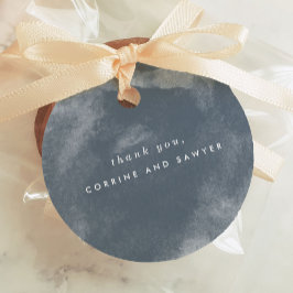 Blue Boho Watercolor Vielen Dank Geschenkanhänger