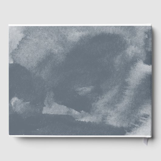 Blue Boho Watercolor Wedding Gästebuch (Rückseite)