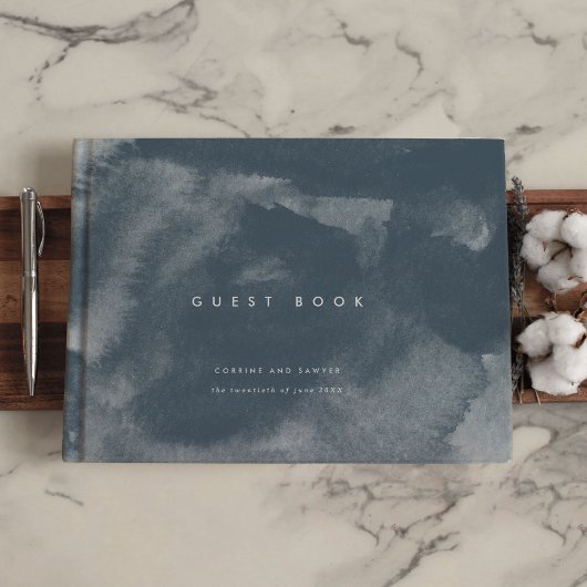 Blue Boho Watercolor Wedding Gästebuch