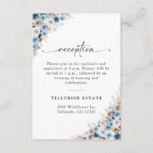 Blue Boho Wedding Reception Card Begleitkarte (Vorderseite)