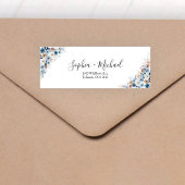 Blue Boho Wedding Return Address Label
