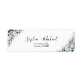 Blue Boho Wedding Return Address Label (Vorne)