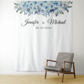 Blue Boho Wedding Zeremonie Hintergrund Wandteppich (Beispiel)