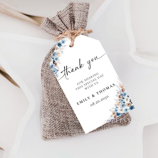 Blue Boho Wedding Zeremony - Tag Geschenkanhänger