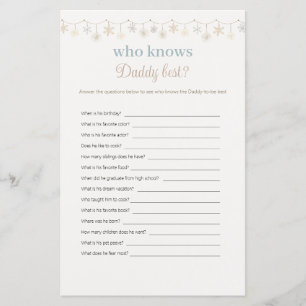 Blue Boho Wer Daddy Best Baby Shower Game kennt