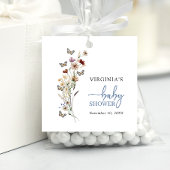 Blue Boho Wildblume Baby Dusche Geschenkanhänger