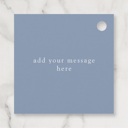 Blue Boho Wildblume Baby Dusche Geschenkanhänger (Rückseite)