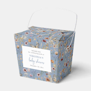 Blue Boho Wildblume Baby Dusche Geschenkschachtel