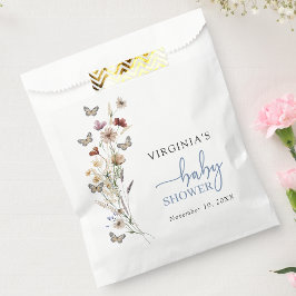 Blue Boho Wildblume Baby Dusche Geschenktütchen