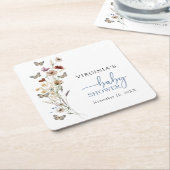 Blue Boho Wildblume Baby Dusche Untersetzer (angewinkelt)