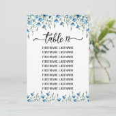Blue Boho Wildblumen Hochzeitskarte Karte (Stehend Vorderseite)