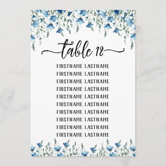 Blue Boho Wildblumen Hochzeitskarte Karte (Vorderseite)