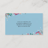 Blue Boho Wildblumen Visitenkarte (Rückseite)