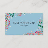 Blue Boho Wildblumen Visitenkarte (Vorderseite)