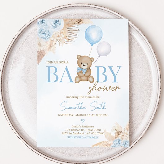 Blue Boho wir können frühes Abwarten Baby Dusche Einladung