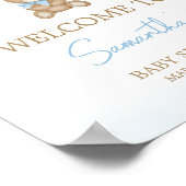 Blue Boho wir können schon warten Willkommen Poster (Ecke)