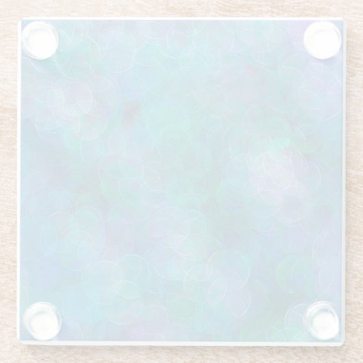 Blue Bokeh Abstrakte digitale Kunst Glasuntersetzer (Rückseite)