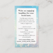 Blue Bokeh Author and Writer Book Cover Visitenkarte (Rückseite)