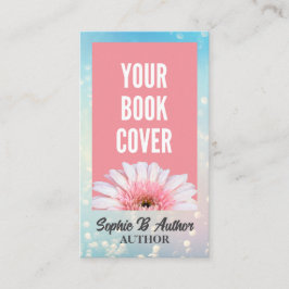 Blue Bokeh Author and Writer Book Cover Visitenkarte