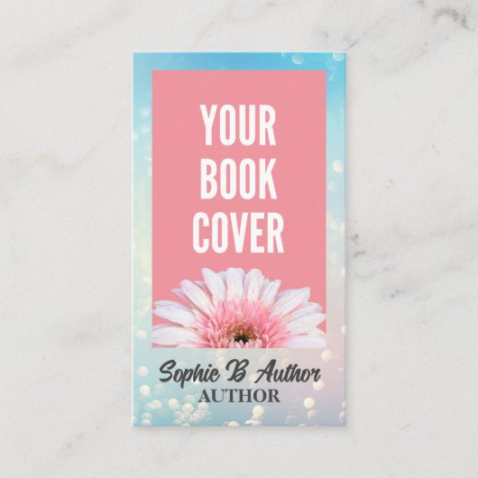 Blue Bokeh Author and Writer Book Cover Visitenkarte (Vorderseite)