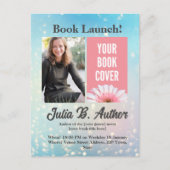 Blue Bokeh Autor Buch Einladung (Vorderseite)