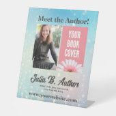 Blue Bokeh Autor Buchsignierung oder Buchstart Sockelschild (Vorderseite)