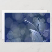 Blue Bokeh-Blätter Briefpapier (Vorne/Hinten)