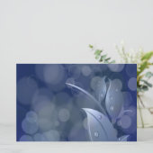 Blue Bokeh-Blätter Briefpapier (Stehend Vorderseite)