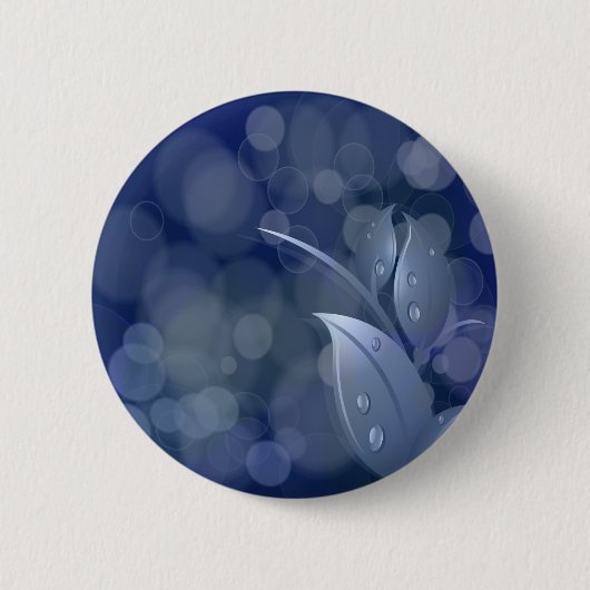 Blue Bokeh-Blätter Button (Vorderseite)