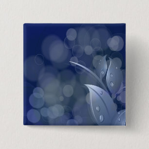 Blue Bokeh-Blätter Button